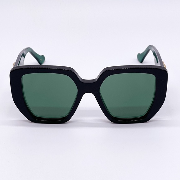 NEW GUCCI GG0956S 001 BLACK GREEN WOMEN’S GUCCI SUNGLASSES NEW COLLECTION - Picture 4 of 13